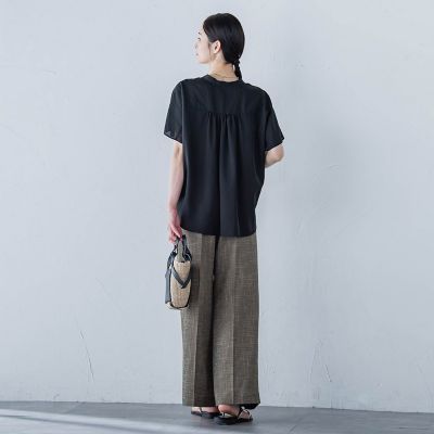 シアードロストフレンチスリーブシャツ≪洗濯機で洗える≫