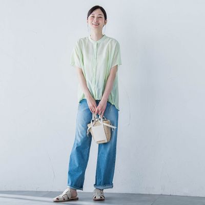 シアードロストフレンチスリーブシャツ≪洗濯機で洗える≫