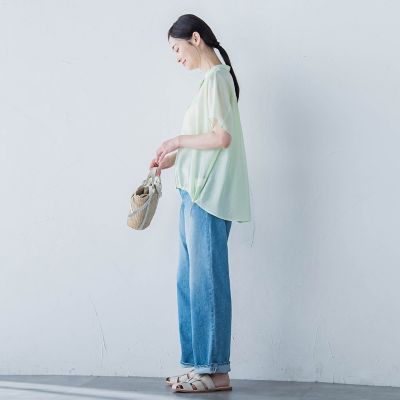 シアードロストフレンチスリーブシャツ≪洗濯機で洗える≫
