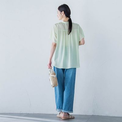 シアードロストフレンチスリーブシャツ≪洗濯機で洗える≫