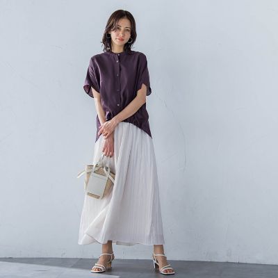 シアードロストフレンチスリーブシャツ≪洗濯機で洗える≫