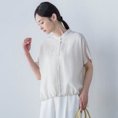 シアードロストフレンチスリーブシャツ≪洗濯機で洗える≫