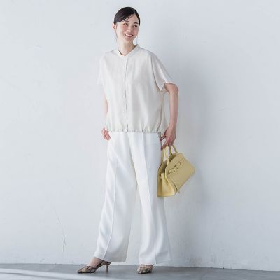 シアードロストフレンチスリーブシャツ≪洗濯機で洗える≫