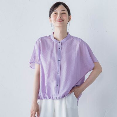 シアードロストフレンチスリーブシャツ≪洗濯機で洗える≫