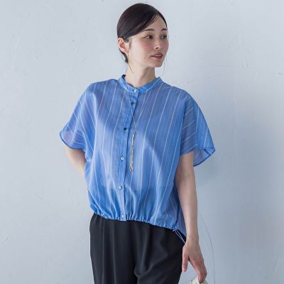 シアードロストフレンチスリーブシャツ≪洗濯機で洗える≫