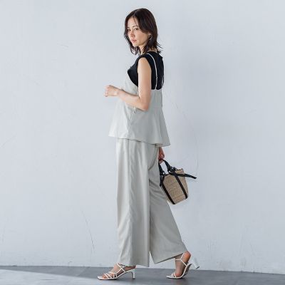 アシメラップキャミブラウス≪セットアップ対応／洗濯機で洗える≫