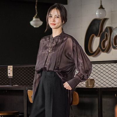 LAUTREAMONT / ロートレアモン 【WEB限定】シアードビーストライプタックブラウス ≪手洗い可能≫ WEB限定】シアードビーストライプタックブラウス ≪手洗い可能