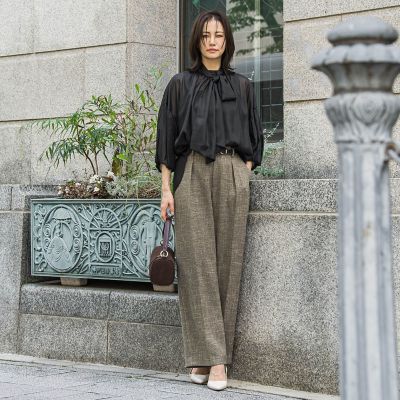 シアーブライト 2WAYボウタイブラウス≪手洗い可能