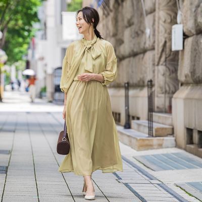 シアーブライト 2WAYボウタイブラウス≪手洗い可能 