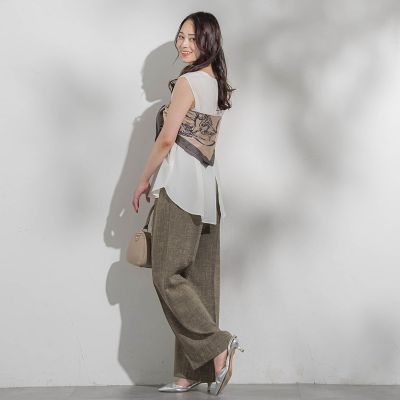 ノースリーブレイヤードブラウス≪洗濯機で洗える・吸水速乾・接触冷感