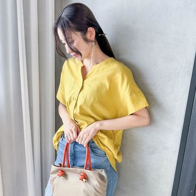 WEB限定】レーヨンリネンポプリンVネックブラウス | LAUTREAMONT