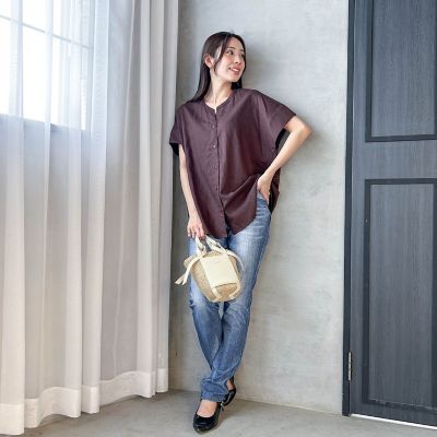 LAUTREAMONT / ロートレアモン 【WEB限定】レーヨンリネンポプリンVネックブラウス ロートレアモン LAUTREAMONT 【WEB限定】レーヨンリネンポプリン
