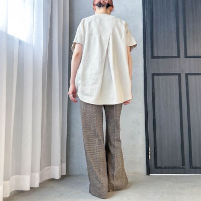 WEB限定】レーヨンリネンポプリンVネックブラウス | LAUTREAMONT