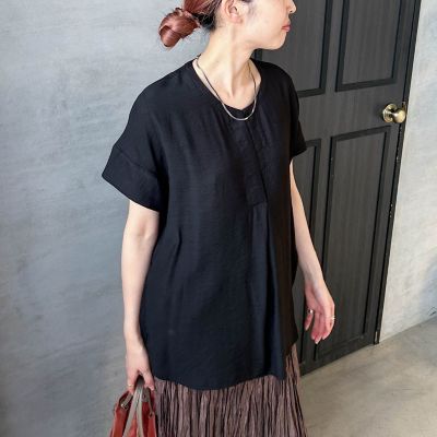 【ＷＥＢ限定】スラブクロスＶネックブラウス　≪手洗い可能≫