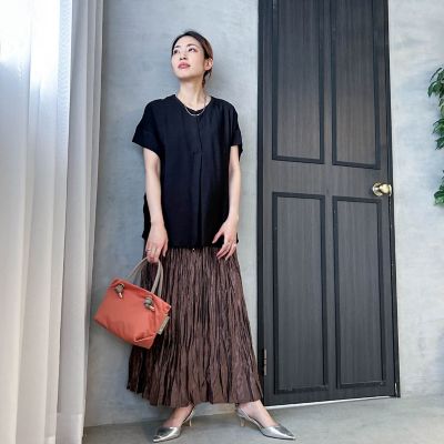 【ＷＥＢ限定】スラブクロスＶネックブラウス　≪手洗い可能≫