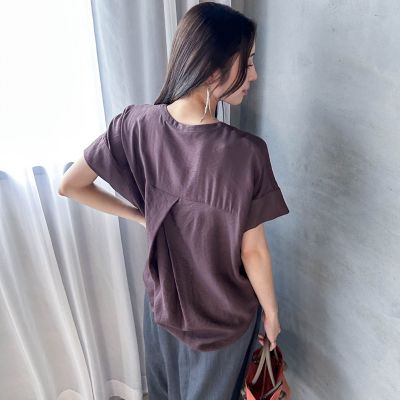 【ＷＥＢ限定】スラブクロスＶネックブラウス　≪手洗い可能≫