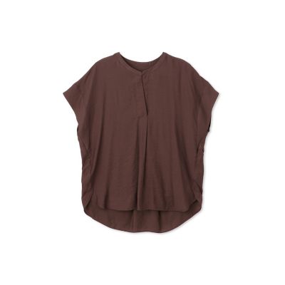 【ＷＥＢ限定】スラブクロスＶネックブラウス　≪手洗い可能≫