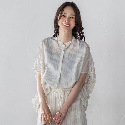 ＜LAUTREAMONT (Women)＞【ＷＥＢ限定】ＴＲストライプブラウス