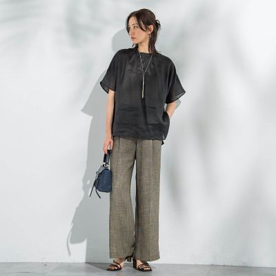 WEB限定】ラミーギャザーブラウス≪洗濯機で洗える
