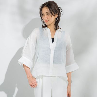 【SALE】LAUTREAMONT (Women)/ロートレアモン ラミーシャツブラウス&#8810;洗濯機で洗える&#8811; 01ホワイト トップス【三越伊勢丹/公式】