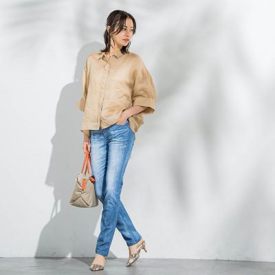 WEB限定】ラミーシャツブラウス≪洗濯機で洗える