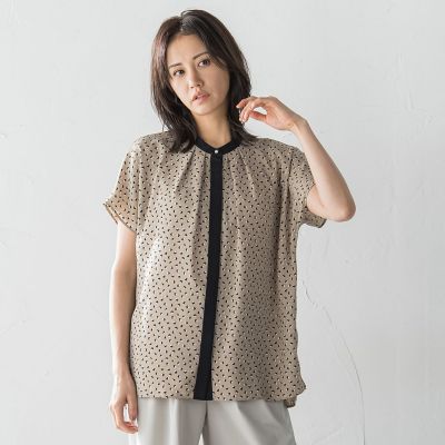 【SALE】LAUTREAMONT (Women)/ロートレアモン プリントアムンゼンブラウス&#8810;洗濯機で洗える/透けにくい&#8811; 11キャメル トップス【三越伊勢丹/公式】