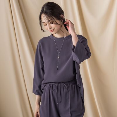 LAUTREAMONT (Women)/ロートレアモン キレイ×リラックス スタンドカラーブラウス&#8810;接触冷感/UV/洗濯機で洗える&#8811; 20チャコールグレー トップス【三越伊勢丹/公式】