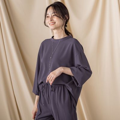 キレイ×リラックス スタンドカラーブラウス≪接触冷感／UV