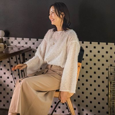 ＜LAUTREAMONT (Women)＞フェザーチュールＴブラウス≪洗濯機で洗える≫
