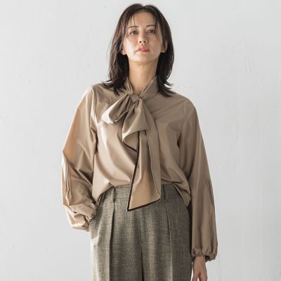 ＜LAUTREAMONT (Women)＞フォルムボウタイブラウス≪洗濯機で洗える≫