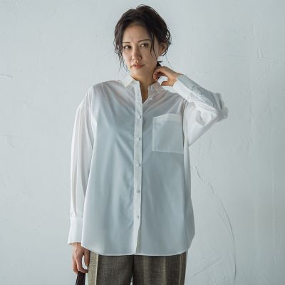 elu オーロラブラウス　ツィード　Sサイズ オーバーサイズシャツブラウス ≪洗濯機で洗える≫ | LAUTREAMONT