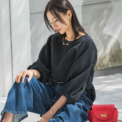 WEB限定】エアリージャカードブラウス≪洗濯機で洗える