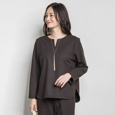 LAUTREAMONT (Women)/ロートレアモン 両面起毛キーネックブラウス 10ブラウン トップス【三越伊勢丹/公式】