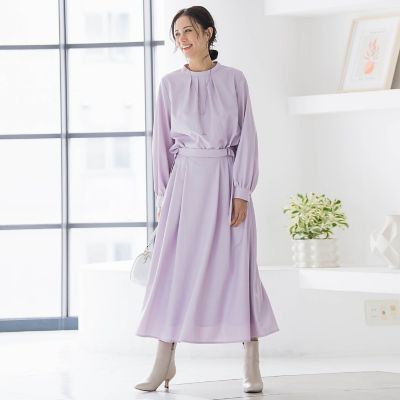 ウールブレンドストレッチブラウス≪セットアップ対応／手洗い可能