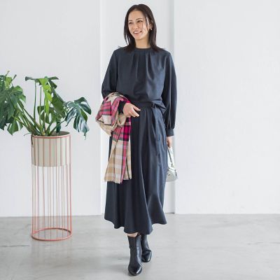 ウールブレンドストレッチブラウス≪セットアップ対応／手洗い可能