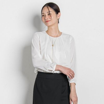 ＜LAUTREAMONT (Women)＞フロントタックブラウス≪透けにくい≫