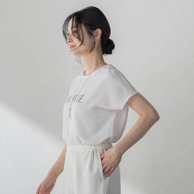 ロゴプリントジョーゼットブラウス | LAUTREAMONT (Women)/ロート