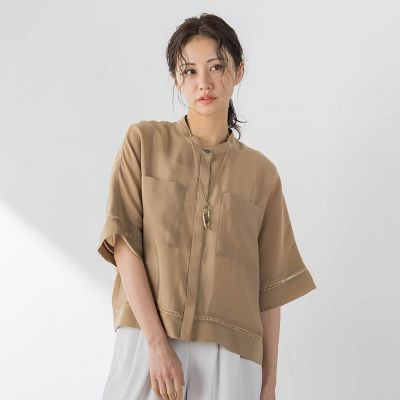 ＜LAUTREAMONT (Women)＞ハシゴレースシアーブロードブラウス