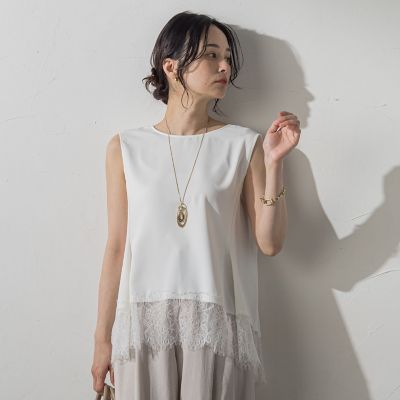 セットアップ対応商品】ストレッチダブルサテンボウタック ブラウス