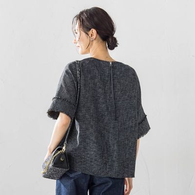 ≪秋柄夏素材≫ツイードメッシュブラウス | LAUTREAMONT (Women 
