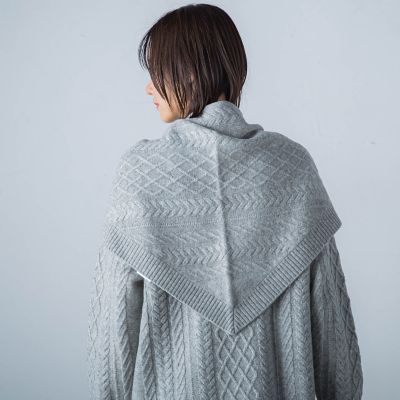 【カタログ掲載】ケーブル編みニットストール≪手洗い可能≫