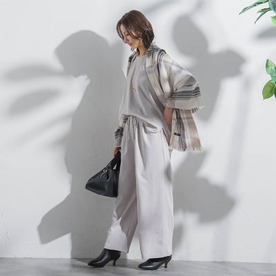 シルケットウールチェックストール
