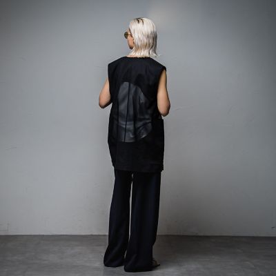 エッセンロートレアモン ESSEN LAUTREAMONT メルトンウール ロングジレ ベスト 38/ライトグレー 羽織り レイヤード【2400014398137】 スーパー120 コート | ESSEN. LAUTREAMONT（Women）/エッセン