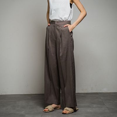 ＜ESSEN. LAUTREAMONT（Women）＞リネンストレッチワイドパンツ