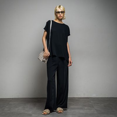 エステルダブルクロスワイドパンツ