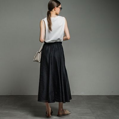 シアーオーガンジーアシンメトリースカート