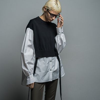 エッセン ロートレアモン/ESSEN LAUTREAMONT】のクロップドシャツ | 人気、トレンドファッション・服の通販 founy(ファニー) |  ID:prp329100003142230 | ファッション(Fashion) レディースファッション(WOMEN)  トップス・カットソー(Tops/Tshirt) シャツ/ブラウス(Shirts 