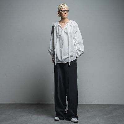 美品☆エッセン　ロートレアモン☆パウダータッチボリュームスリーブブラウス 日本製 パウダータッチボリュームスリーブブラウス | ESSEN