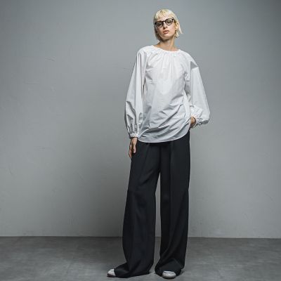 美品☆エッセン　ロートレアモン☆パウダータッチボリュームスリーブブラウス 日本製 パウダータッチボリュームスリーブブラウス | ESSEN