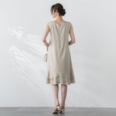 リネンライクペタルワンピース≪手洗い可能≫